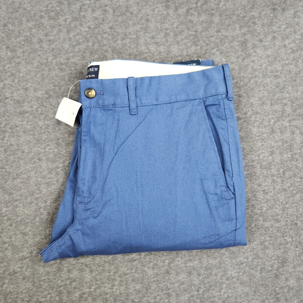 J Crew Flex Slim Pants Mens 34x34 Blue Straight Leg Stretch